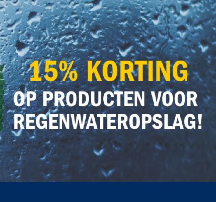 Korting op producten voor regenwateropslag