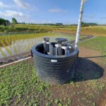 Installation de puits en PEHD sur le site d'Aquafin
